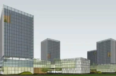 Modern High-Rise Office Building SketchUp Model-BIM WORLD