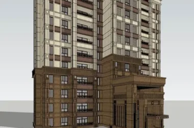 SketchUp Model of a 33-Story Classical High-Rise Residential Building-BIM WORLD