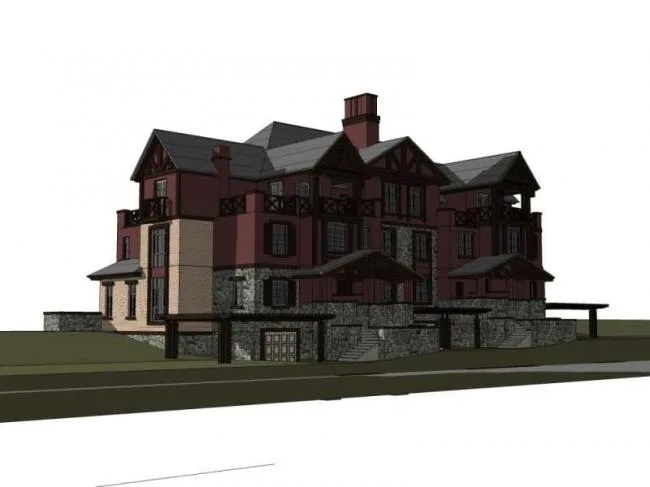 Sketchup Villa Model | Double Split Villa, European Classical Style
