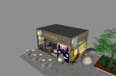 SketchUp Business Model: Modern Low-Level Store Design-BIM WORLD
