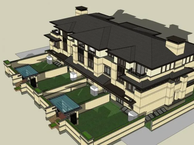 Sketchup Villa Model | Townhouse, Classical Style