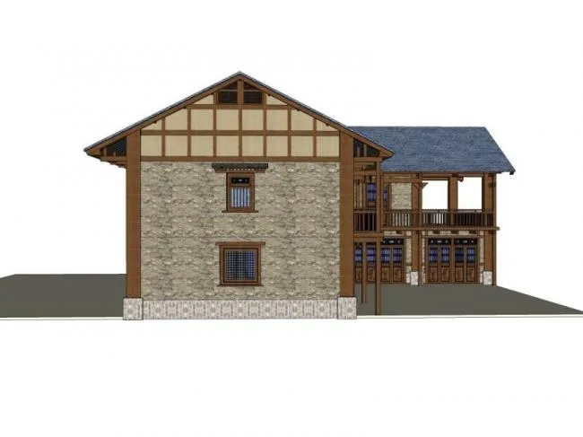 Sketchup Villa Model | Solo Villa, Modern Chinese Style