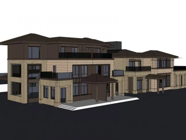 Sketchup Villa Model | Twin Villa, Modern Style