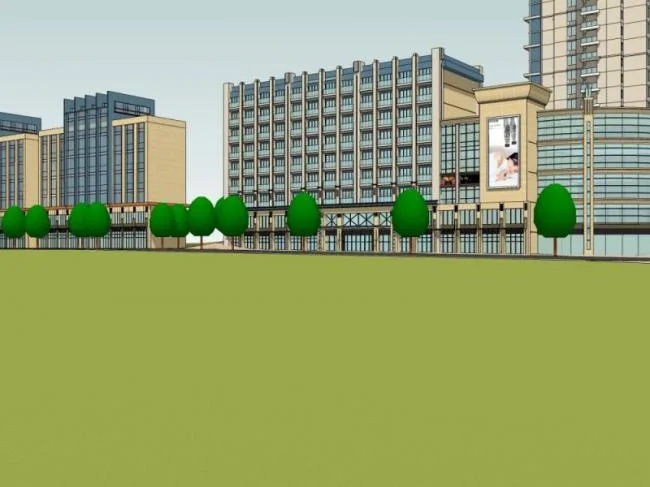 Sketchup Complex Model | Multi story Commercial and Residential Complex, Residential, Commercial, Classical Style