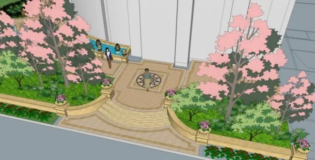 Sketchup Landscape Model | Commercial Landscape, Classical Style