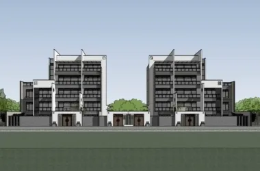 Modern Stacked Villa Design in SketchUp-BIM WORLD