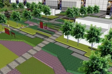 Modern Commercial Landscape Design in SketchUp-BIM WORLD