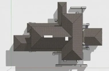 Modern Stacked Villa SketchUp Model Inspired by Wright and Martin Designs-BIM WORLD