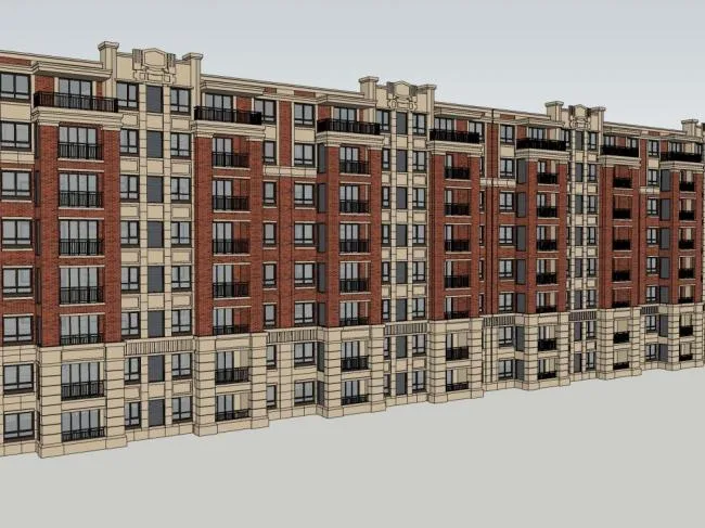 Sketchup Residential Model | Small and High rise Residential Buildings, Western Neoclassical, Residential Architecture