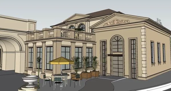Sketchup Business Model | Multi story Commercial Club, Classical Style