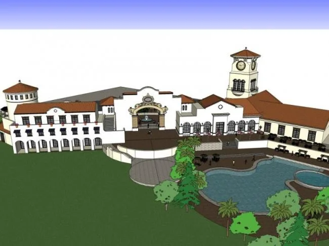 SketchUp Business Model: Multi-Story Tuscan Classical Commercial Club Design