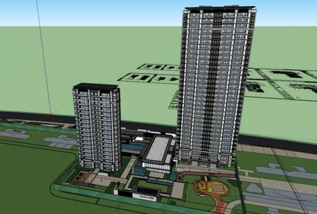Sketchup Residential Model | Sales Office, Modern Style, High Rise Residential