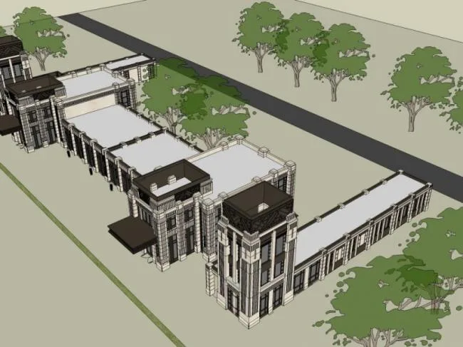 Sketchup Hotel Model | Multi-story Hotel, Western Classical Style