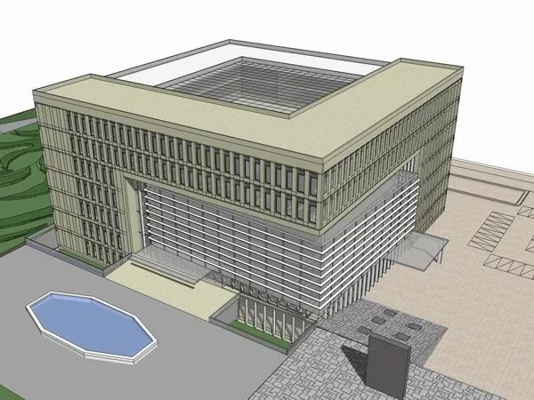 Sketchup Office Model | Multi story Office Building, Modern Style