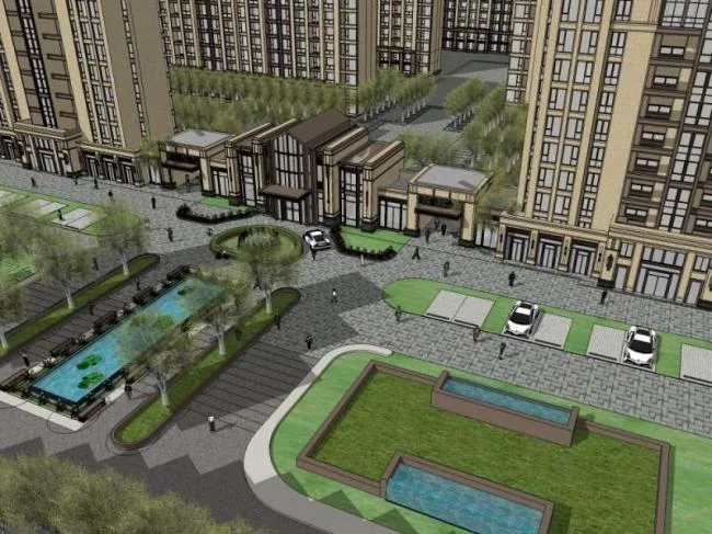 Sketchup Residential Model | High rise Residential Buildings, Classical Style