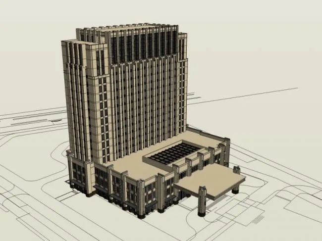 Sketchup Business Model | Commercial Architecture, Modern Style