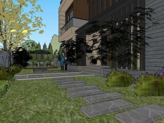 Sketchup Villa Model | Twin Villa, Classical Style