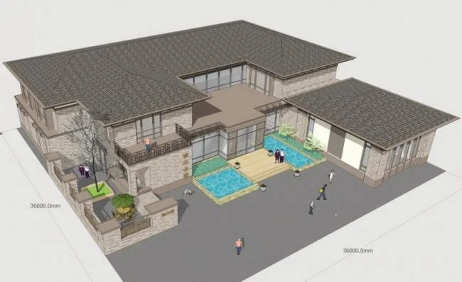 SketchUp Business Models: Elm Furniture Club, Multi-Story Club, New Chinese Style, and Commercial Architecture