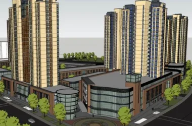SketchUp Residential Models: Modern High-Rise Apartments with Ground-Level Shops and Large Commercial Spaces-BIM WORLD