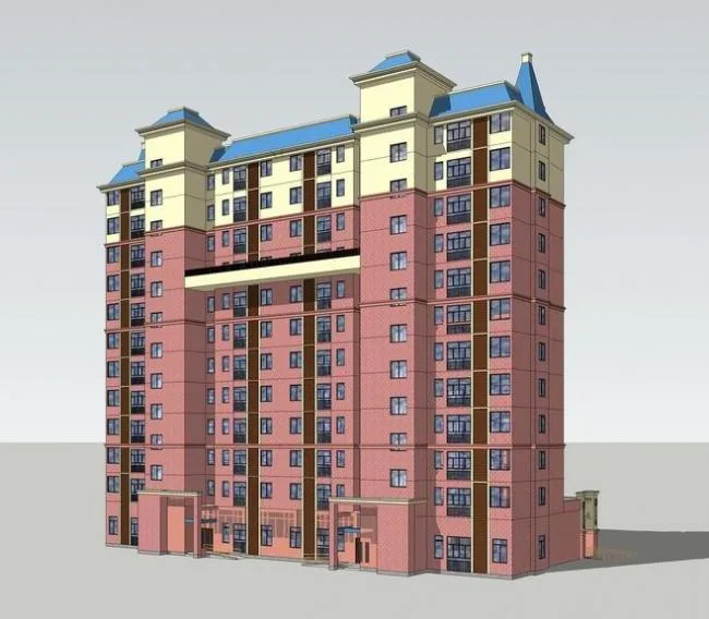 Sketchup Residential Model | Mid to High Rise Residential Buildings, French Style, Classical Style, Residential Architecture