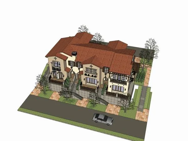 Sketchup Villa Model | Townhouse, Classical Style