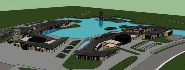 Sketchup Business Model | Multi story commercial club, leisure building, modern style, entertainment facilities