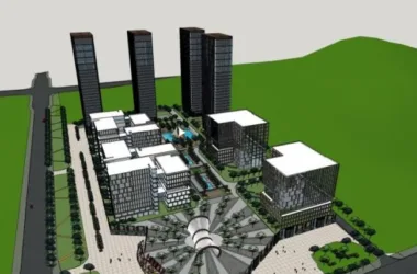 SketchUp Complex Model: Multi-Story High-Rise Office, Hotel, Commercial, and Modern Apartment Building-BIM WORLD