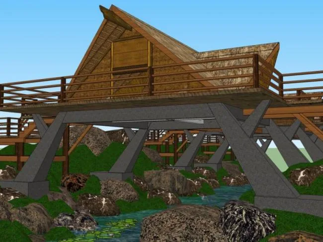 Sketchup Cultural Model | Multi story Visitor Center, Cultural Architecture, Classical Style