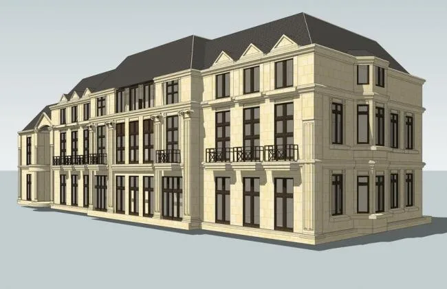 Sketchup Villa Model | Row Villa, Guoheng Xixi Mansion, French Style
