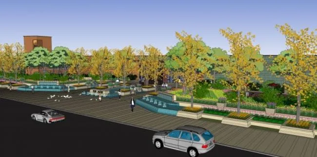 Sketchup Landscape Model | Commercial Landscape, Classical Style