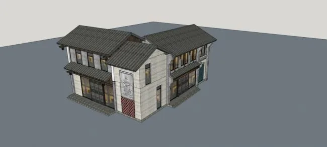 Sketchup Villa Model | Solo Villa, Chinese Style