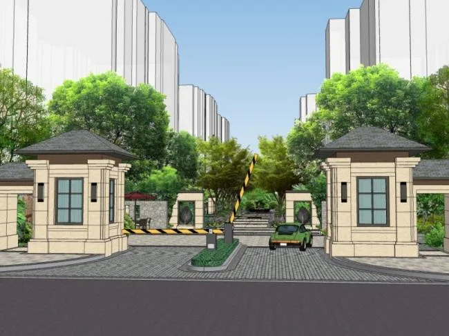Sketchup Landscape Model | Community Landscape, Residential Landscape, Modern Chinese Style