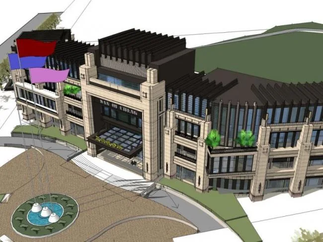 Sketchup Business Model | Multi story Clubhouse, Modern Style