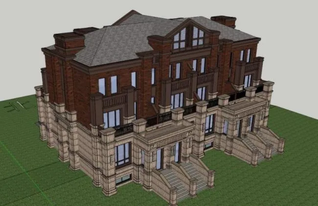 Sketchup Villa Model | Stacked Villa, Western Classical Style