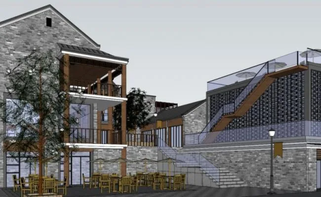 Sketchup Business Model | Multi story Huizhou style Commercial Street, Modern Chinese Style