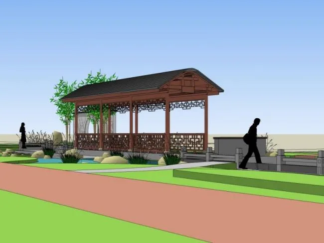 Sketchup Landscape Model | Garden Landscape, Chinese Style