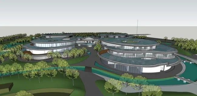 Sketchup Cultural Model | Multi level Cultural Center, Modern Style