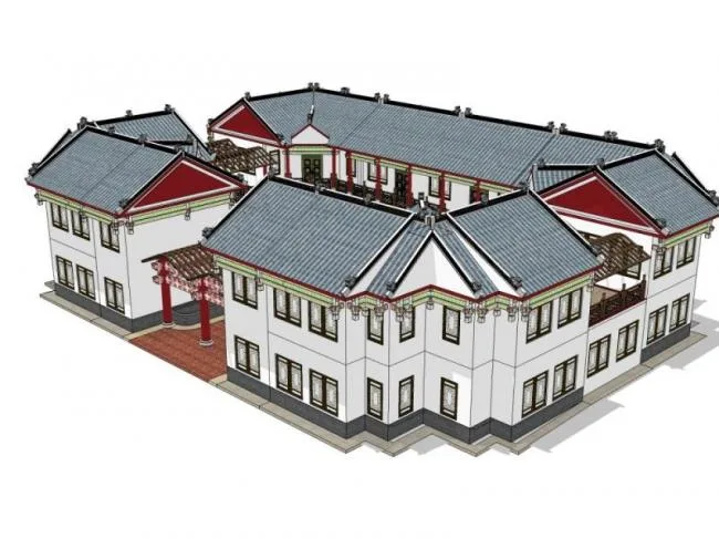 Sketchup Ancient Architecture Model | Multi story Western Sichuan Architecture, Chinese Style, Ancient Architecture
