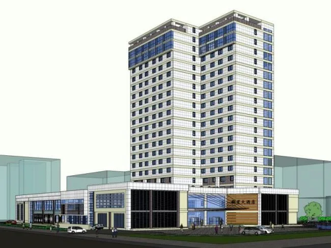 Sketchup Hotel Model | High rise Hotel, Modern Style