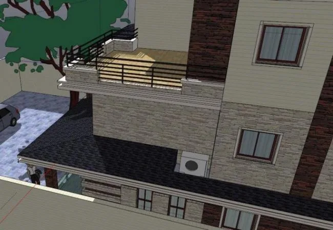 Sketchup Villa Model | Solo Villa, Modern Style