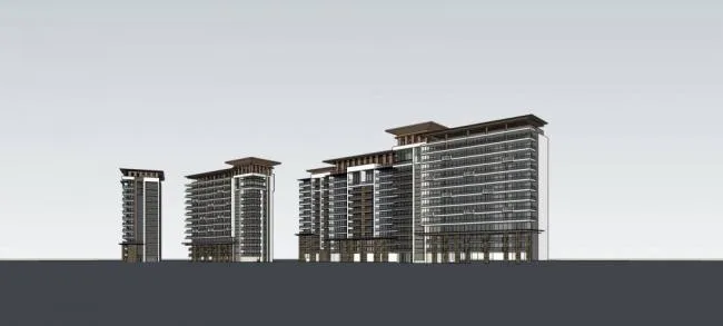 Sketchup Residential Model | High rise apartments, residential buildings, modern style