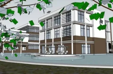 SketchUp Business Model: Multi-Story Clubhouse and Modern Commercial Building Design-BIM WORLD