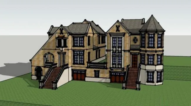 Classical Stacked Villa Model in SketchUp