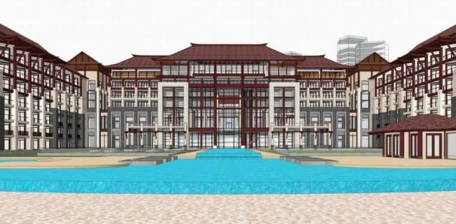 Sketchup Residential Model | Multi story Residence, Residential Building, Southeast Asian Style, Classical Style