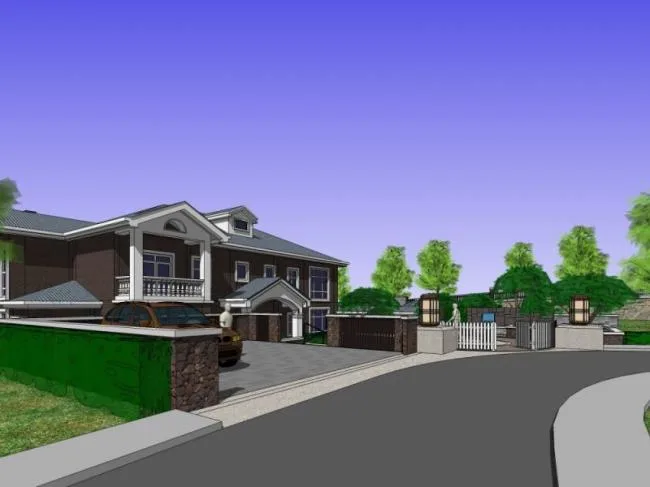 Sketchup Landscape Model | Villa Landscape, Courtyard Landscape, Chinese Style