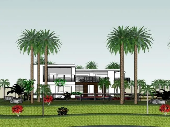 Sketchup Villa Model | Solo Villa, Modern Style
