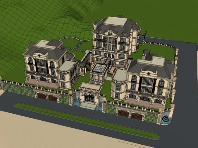 Sketchup Villa Model | Villa, Classical Style, Multi story