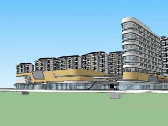 Sketchup Complex Model | Multi story Commercial and Residential Complex, Modern Style