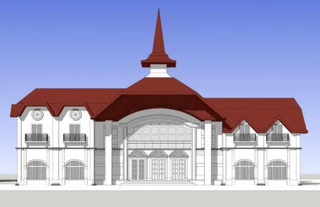 Sketchup Sports Center Model | Southeast Asian Style, Classical Style, Multi story Sports Center