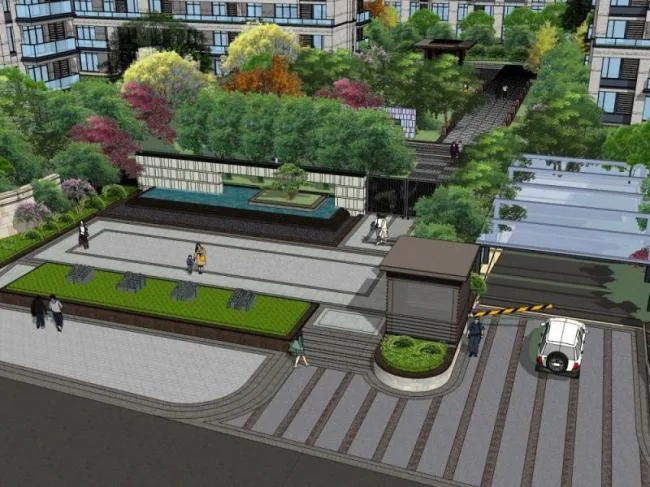 Modern Office Landscape Design in SketchUp